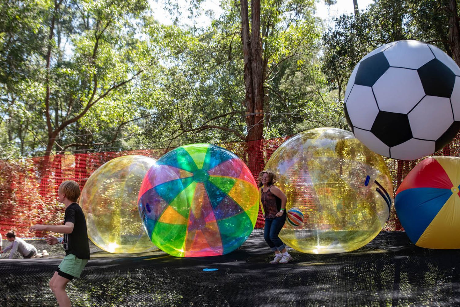 Treetops Central Coast. Networld activities for kids. Bounce around wth inflatable balls.
