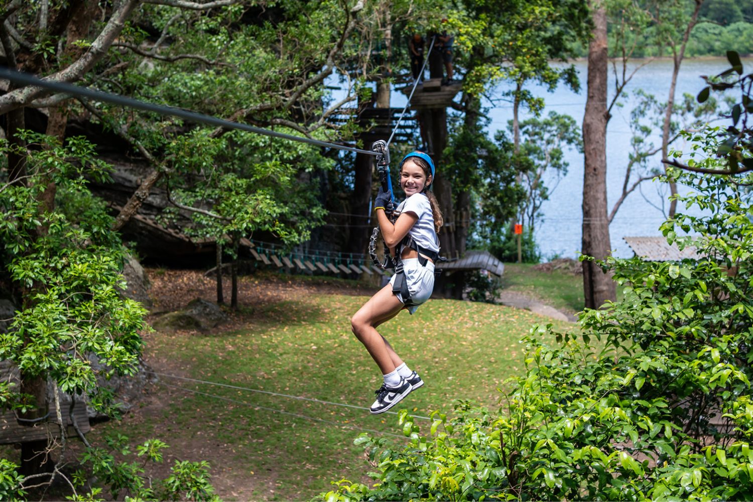 Treetops Nowra kids day zipline cliffside adventure park Shoalhaven river views